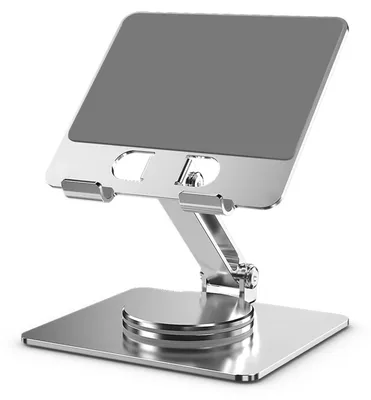 Produktbild von Tablethalter 360° drehbar - Zusammenklappbar - Verstellbar - Aluminium - Geeignet für Tablets von 4 bis 14 Zoll - Basisgröße 149x132 mm - Tabletständer