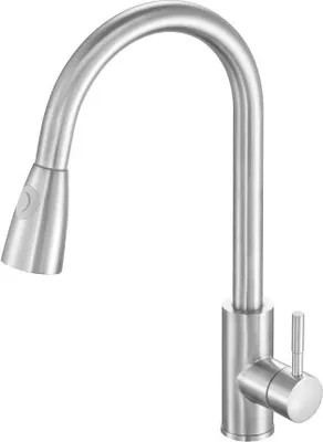 Produktbild von Spültischarmatur, gebürsteter Edelstahl, mit Handbrause
