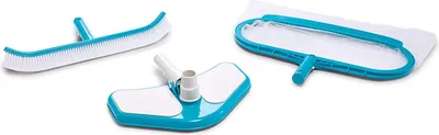 Obrázek produktu pro Intex Pool 'Deluxe' čisticí sada 29057 (3-dílná) Ochranná síťka Kartáč na bazény Vysavač