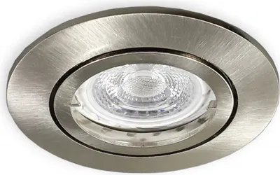Produktbild von C-Light Flacher 230V LED Spot alu gebürstet für 68mm Lochbohrung 5W warmweiss dimmbar