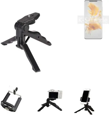 Produktbild von K-S-Trade Stativ Tisch-Ständer Dreibein Handy-Stativ Ständer kompatibel mit Huawei Mate 50 Pro Mini-Stativ Smartphone Tripod Handy-Stativ aus