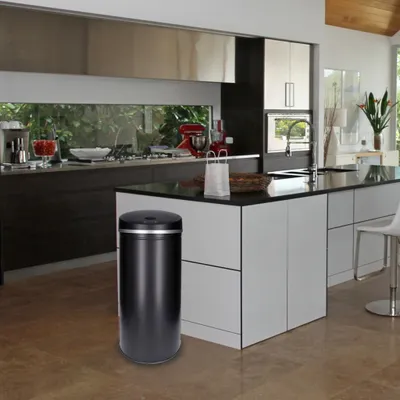 Produktbild von Automatischer Mülleimer mit Sensor 30 Liter - rostfreier Abfalleimer mit Bewegungssensor und Klemmring für Müllbeutel - automatisches Öffnen/Schließen