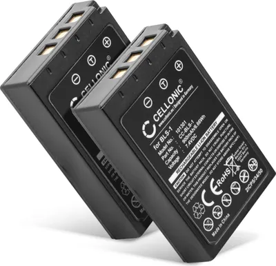 Produktbild von CELLONIC 2x Akku für Kamera Kompatibel mit Olympus Pen E-PL7, E-420, Pen E-P1, BLS-1 - (900mAh, 7.4V)