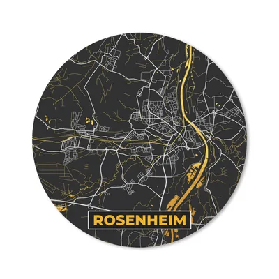 Produktbild von MuchoWow® Mauspad Mousepad Schwarz und Gold - Stadtplan - Rosenheim - Deutschland - Karte 50x50 cm - Mousepads - Maus Mat - Pad - Mausunterlage - Vinyl