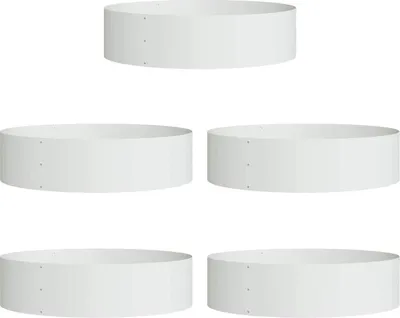Produktbild von vidaXL Pflanzenring 5 pcs Weiß 80 x 80 x 20 cm Kaltgewalzter Stahl