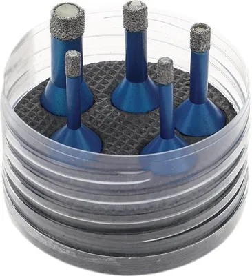 Produktbild von PROMAT Diamant-Fliesenbohrer SET SANITÄR D.6 mm/6 mm/8 mm/10 mm/14mm L.63,5mm