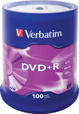 Produktbild von Verbatim 43551 1x100 Verbatim DVD+R 4,7GB 16x Speed, srebrny matowy