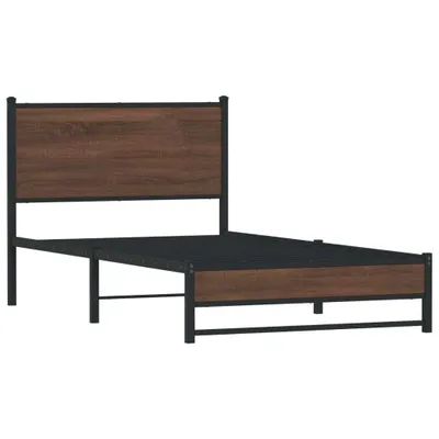Produktbild von Metallbett ohne Matratze Braun Eichen-Optik 107x203 cm