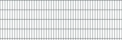 A close-up view of a metal fence panel.