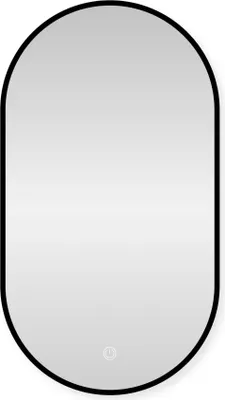 Produktbild von SensaHome – Ovaler Badezimmerspiegel – schwerer Rahmen – mit dimmbarer LED-Beleuchtung – dimmbar – Wandspiegel – 50 x 90 cm
