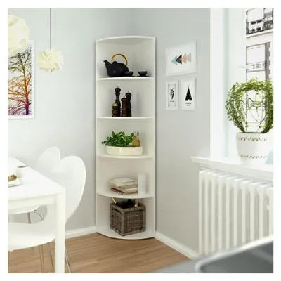 Produktbild von Eckregal, Weiß, 40 x 180 cm, zur Wandmontage mit DREI offenen Ablageflächen