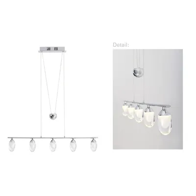Zdjęcie produktu dla Lampa wisząca LED Näve; kolor: chrom, przezroczysty, 7052342