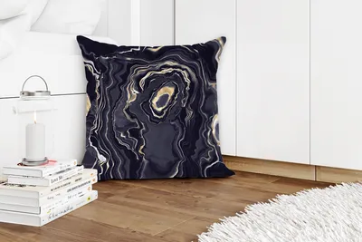 Produktbild von MuchoWow® Zierkissen Sofakissen Wohnzimmer Dekokissen 50x50 cm Marmor - Geode - Achat - Gold - Komfort - Sofakissen
