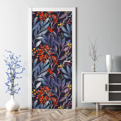 Produktbild von Dekorative selbstklebend Klebefolie Türtapete Türaufkleber Aufkleber Blau Tropisch 77 x 200 cm