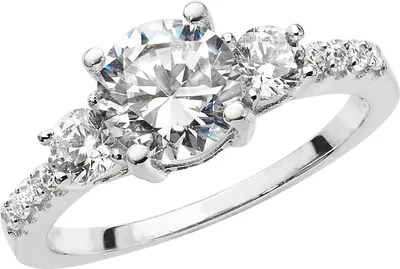 Produktbild von Wunderschöner 925 Sterling Silber Trilogie Damen - Ring mit Zirkonia, 53 (16.9); TRS22415RSM
