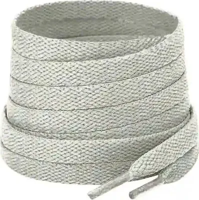 Flache Schnürsenkel in 
Grau Hell – 100 cm Länge – 8 mm breit – für Freizeitschuhe und Sneaker