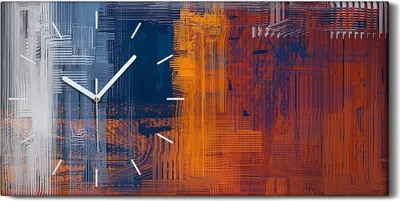 Produktbild von Wohnzimmer-Bild Leinwand Uhr Geräuschlos 60x30 Malerei Abstrakte Kunst - weiße Hände