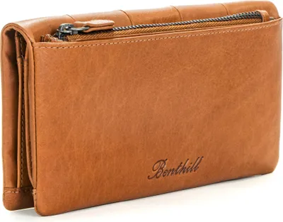 Produktbild von Benthill Portemonnaie Damen Leder RFID | Geldbörse Frauen mit Kartenfächer & Münzfach | Weiche Vintage Clutch Slim Portmonee | Rindsleder Portmonee inkl. Geschenkbox