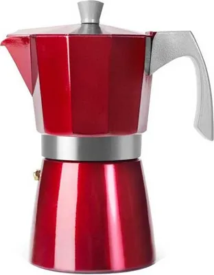 Obrázek produktu pro Ibili 623206, Moka konvička, 0,3 l, Červená, Nerezová ocel, Hliník, Litina, Nerezová ocel, 6 hrnků, Bakelit