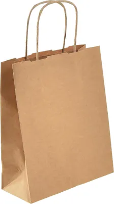 Produktbild von Ökologische Papiertragetaschen Naturbraun Henkel Drehkordel, Universal Papiertüten 18x8x22cm, 50 St. - Geschenke, Einkaufen, Boutique, 50 Stück