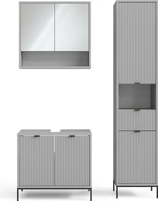 Obrázek produktu pro Koupelnový nábytek Vicco Eliza Šedá 3 díly, s vysokou jednotkou, Model 40705