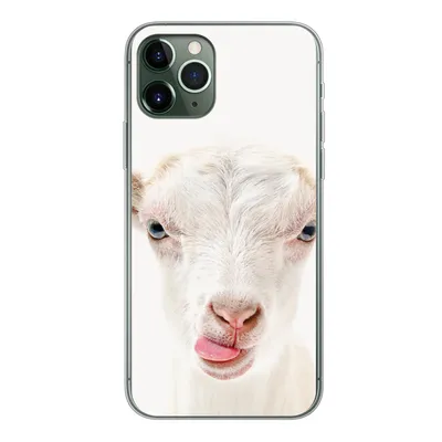 Produktbild von MuchoWow® Handyhülle Schutzhülle Hülle für iPhone 11 Pro Ziege - Porträt - Junge - Mädchen - Kinder - Weiß Silikon Softcase Handy Hülle - Handy