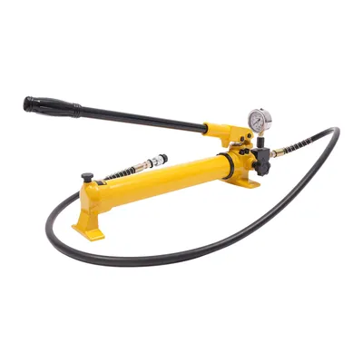 Zdjęcie produktu dla Ręczna pompa hydrauliczna, pompa hydrauliczna, ręczna pompa hydrauliczna z manometrem, żółta