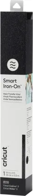 Produktbild von Cricut Smart Iron-On, Hitzebeständige Vinylrolle, Schwarz, Einfarbig, Glitter, 330 mm, 900 mm