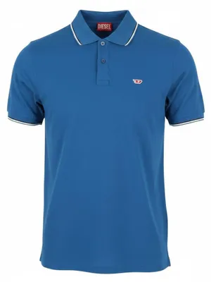 Produktbild von Diesel T-smith-d Men Polos 2xl Blue Baumwolle Half Button Short Sleeve - XXL