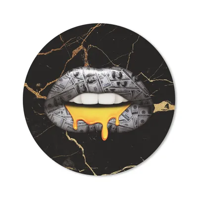 Produktbild von MuchoWow® Mauspad Mousepad Lippen - Geld - Abstrakt 20x20 cm - Mousepads - Maus Mat - Pad - Mausunterlage - Schreibtischmatte