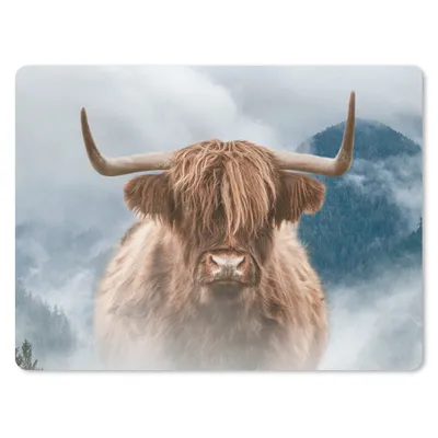 Produktbild von MuchoWow® Mauspad Mousepad Schottische Highlander - Nebel - Berge 23x19 cm - Mousepads - Maus Mat - Pad - Mausunterlage - Schreibtischunterlage - Mauspad