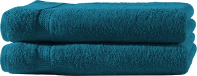 Produktbild von 2er Set Frottee Handtücher Elegance 50x100 cm 100% Baumwolle 500 gsm Handtuch petrol