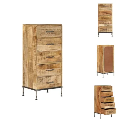 Image de vidaXL Commode 45 x 35 x 106 cm Bois massif de manguier - Buffets