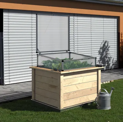 Produktbild von KGT Frühbeet Aufsatz für Hochbeet "Woody 130" 1,23 x 0,91 x 0,31 m (B x T x H)