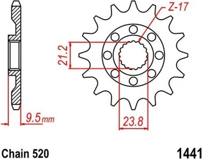 Immagine prodotto di Pignone 14 Z passo 520 per SUZUKI RM-Z 450 RMX 450 pignone anteriore