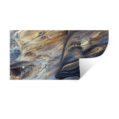 Obrázok produktu pre MuchoWow® Nálepka na stenu - Mramor - Zlato - Akvarel - Textúra - Mramorový vzhľad - 120x60cm - Samolepiaca a polohovateľná