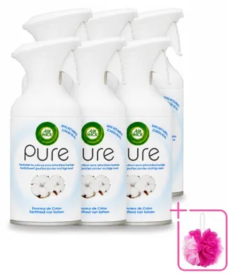 Imagen del producto de 6 aerosoles Air Wick - Aroma a suavidad de algodón - 250 ml - Paquete económico - 6 unidades