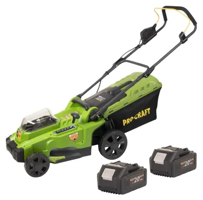 Zdjęcie produktu dla Kosiarka akumulatorowa Procraft PLM20bb 40 V ( 2x 20 V ) 370 mm bezszczotkowa + 2x akumulator 4,0 Ah - bez ładowarki