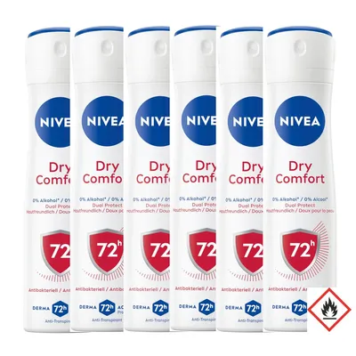 Nivea Dry Comfort Anti-Transpirant Deo Spray 150ml 6er Packung