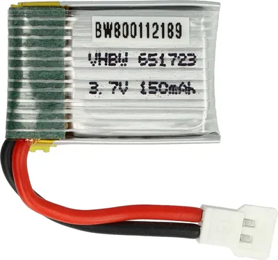 Produktbild von vhbw Akku Ersatz für JJRC 651723 für Modellbau (150mAh, 3,7V, Li-Polymer, 25 x 17,5 x 7,6 mm, 2 Pin Walkera)