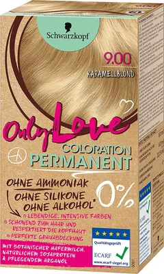 Produktbild von Schwarzkopf ONLY LOVE Coloration 9.00 Karamellblond Stufe 3 143ml