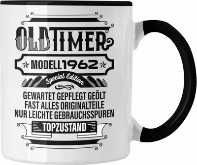 Produktbild von TRENDATION 60. Geburtstag Tasse Frau Mann Geschenk 60er Geschenkidee 60 Mutter Vater (Schwarz)