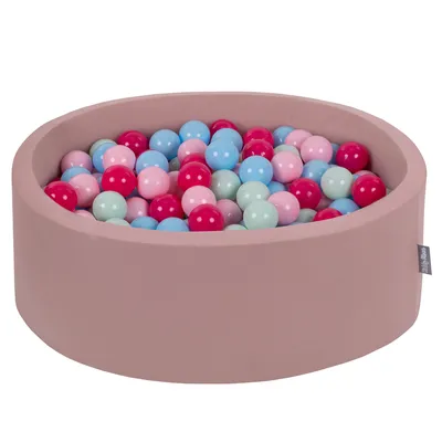 Obrázek produktu pro KiddyMoon kulatý bazén s míčky do vany 90x30cm/200 míčků ? 7cm kuličkové jamky pro kojence na hraní ve vaně pro batolata, vyrobeno v eu, erika barvy: pudrově růžová/tmavě růžová/baby blue/minze
