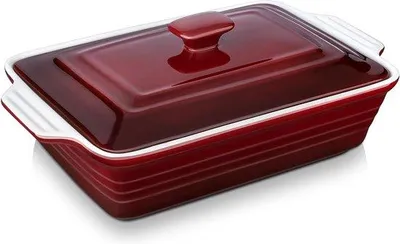 Immagine prodotto di Teglia in Vetroceramica per lasagne, 1 pezzo, forma rettangolare, teglia da forno, pietra per pizza, 38,5 x 23,5 x 8,7 cm, 4,3 litri