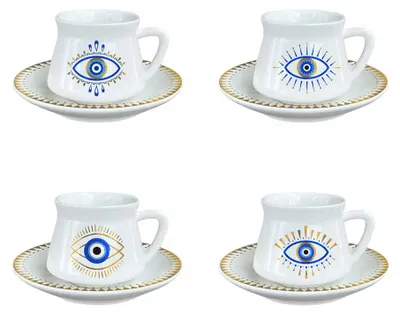 Produktbild von Tassen und Untertassen „Glück“ – 4er-Set