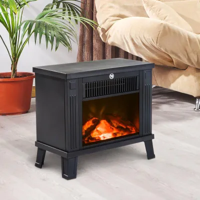 Obrázek produktu pro Elektrický krbový ohřívač – Kompaktní atmosférický ohřívač – Realistický efekt plamene – 34x17x31 cm – Černý