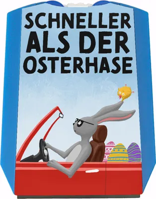 Produktbild von Schneller als der Osterhase Parkscheibe für Ostern mit zwei Einkaufswagenchips