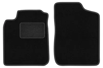 Produktbild von Velours-Fußmatten Vorne passend für Daihatsu Charade (Schrägheck, Bj. 1994-2000) –  schwarz, passgenau, mit Befestigungen set 2 Stk. - STANDARD