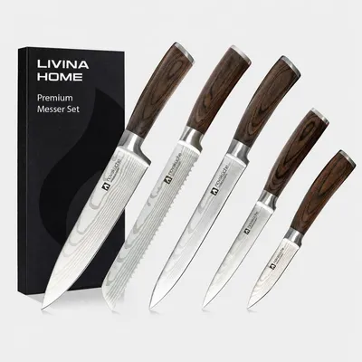 Produktbild von Livina Home Küchenmesser Premium 3er Messer-Set, 5 tlg. Messerset