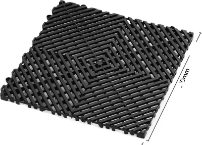 Obrázok produktu pre Zubatá drenážna podložka, 30 cm x 30 cm, protišmykový dizajn, 24 ks čierna